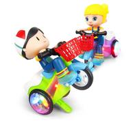 WHAMVOX Tricycle Acrobatique Créatif pour Garçon et Filles, Plastique Robuste, sans Pile, Couleurs Aléatoires, Intelligent Lumières LED Intégré, pour Éveil et Motricité Couleur Aléatoire