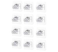 WHAPELQ Lot de 12 supports de tringle à rideaux réglables sans clou pour tringle à rideau, porte-serviette, crochet de draperie, sans perçage, supports muraux pour la maison, la salle de bain, la