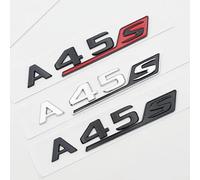 WHARGTSL Badge Autocollant 3D ABS Rouge Noir chromé for Coffre arrière de Voiture, Logo emblème A45S adapté for Mercedes A45S AMG W177 W176, Accessoires(Glossy Black Red A45s)