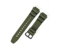 WHARGTSL Bracelet de montre en caoutchouc de Style 18mm adapté for Casio AQ-S810W AQ-S800W SGW-300H SGW-400H SGW-500H MRW-200H bracelet en caoutchouc Flexible(Army Green-Black-K5)