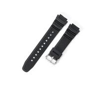 WHARGTSL Bracelet de montre en caoutchouc de Style 18mm adapté for Casio AQ-S810W AQ-S800W SGW-300H SGW-400H SGW-500H MRW-200H bracelet en caoutchouc Flexible(Black-Steel-K5)