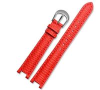 WHARGTSL Bracelet de Montre en Cuir véritable adapté Fit for la série Fit for Casio Sheen 5331 She-4523 Rosdn 3215l, Bracelet de Montre Fit for Encoche Femelle Doux et Confortable 14mm(Red-Steel)