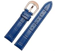 WHARGTSL Bracelet en cuir souple et confortable for hommes et femmes, compatible Fit For Casio/Armani/TITUS, accessoires de 18 mm, 20 mm et 22 mm(Royal blue rose pin,20mm)