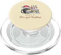 What a Purr-FECT Christmas Christmas New Year Black Cat & Books PopSockets PopGrip pour MagSafe