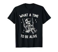 What A Time To Be Alive Funny Skeleton With VR Goggles T-Shirt