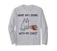 What Am I Doing with My Lives Cute Cat Sayings Funny Cat Manche Longue