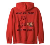 What Am I Doing with My Lives Cute Cat Sayings Funny Cat Sweat à Capuche