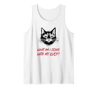 What Am I Doing with My Lives ? (Funny Cat Statement) Débardeur