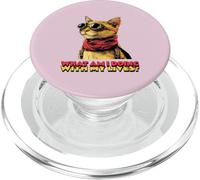 What Am I Doing with My Lives? (Graphique de Chat Amusant) PopSockets PopGrip pour MagSafe