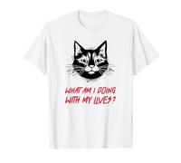 What Am I Doing with My Lives? (Graphique de Chat Amusant) T-Shirt