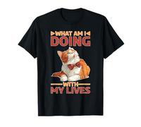 What Am I Doing with My Lives Sarcastic Cat Puns T-Shirt