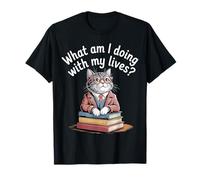 What Am I Doing with My Lives Sarcastic Cat Puns - T-Shirt