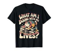 What Am I Doing with My Lives Sarcastic Cat Puns - T-Shirt