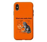 What Cats Really Think Funny Cat Physics Humor Men Women Coque pour iPhone X/XS