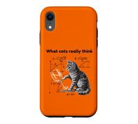 What Cats Really Think Funny Cat Physics Humor Men Women Coque pour iPhone XR