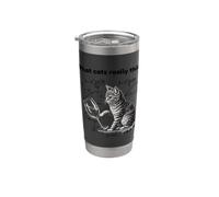 What Cats Really Think Funny Cat Physics Humor Men Women Gobelet isotherme en acier inoxydable double paroi