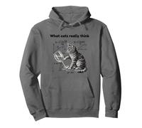 What Cats Really Think Funny Cat Physics Humor Men Women Sweat à Capuche
