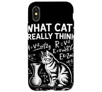 What Cats Really Think Humour Physique Chat Science Amusant Coque pour iPhone X/XS