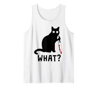 What? Chat Noir meurtrier Tenant Un Couteau Graphique Amusant Débardeur