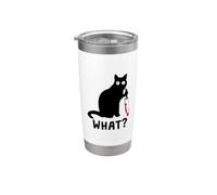 What? Chat noir meurtrier tenant un couteau graphique amusant Gobelet isotherme en acier inoxydable double paroi