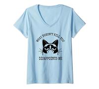 What Doesn't Kill You Disappoints Me Funny Cat Sarcastic T-Shirt avec Col en V