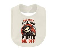 What Doesn't Kill You Pisses Me Off Grim Reaper Bavoir pour bébé Naturel | Sensenmann, Humour, Sarcasme, Squelette, Tête de Mort, Sense, Humour Noir, Drôle, Ironie, Gothique, Rétro, Mort
