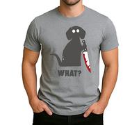 What? Drôle Halloween Chien avec Couteau - Dark Humour Design T-shirt Homme, gris, XL