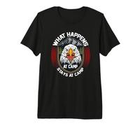 What Happens At Camp Stays At Camp Eagle Camping Camper T-Shirt Haut de Gamme