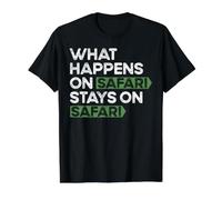 What Happens on Safari Stays on Safari T-Shirt Graphique avec Valeur, Homme, Noir, L