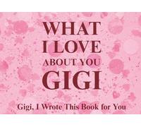 What I Love About You Gigi: Gigi, I Wrote This Book For You | Prompted Fill In The Blank Book for Kids to Fill with Their Own Words | Perfect For ... Christmas Or Just To Show How You Love Her!