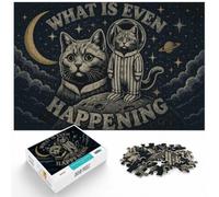 What is Even Happening - Space Cat Existentia Puzzle, 1000 pièces | Pour les w nds d'hiver : ce puzzle adulte 1000 pièces offre une activité calme entre deux moments festifs.