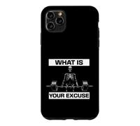 What is Your Excuse Skeleton Gym Motivation Deadlift Art Coque pour iPhone 11 Pro Max