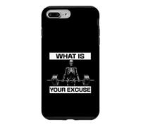 What is Your Excuse Skeleton Gym Motivation Deadlift Art Coque pour iPhone 7 Plus/8 Plus
