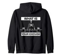 What is Your Excuse Skeleton Gym Motivation Deadlift Art Sweat à Capuche