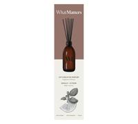 WHAT MATTERS Diffuseur de parfum au Basilic Citron, 100 ml | Diffusion par bâtonnets, senteur fraîche et végétale, 6 à 8 semaines, flacon verre rechargeable, fabriqué en France