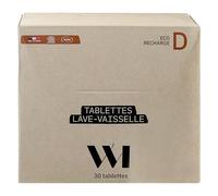 WHAT MATTERS Éco-Recharge Tablettes Lave-Vaisselle 3-en-1, Boîte de 30 tablettes, 96% d'ingrédients d'origine naturelle, Vegan, Film hydrosoluble, Recharge pour Pot en verre renforcé®