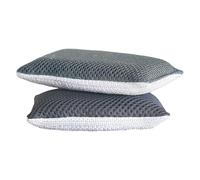What Matters Lot de 2 Éponges Lavables Anthracite | Vegan, double face grattante et douce, lavables en machine jusqu'à 52 lavages, résistantes, zéro déchet, fabriquées en France