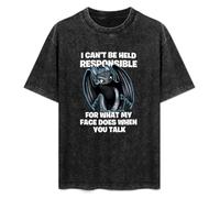 What My Face Does When You Talk Funny Toothless Dragon Men's Graphic Printed Black Tee T-Shirt Black S
