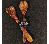 What The Art!® Olive Wood «Servidor» L | Couverts à Salade en Bois d'olivier + Cadeau | 30 cm