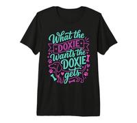 What The Doxie Wants Funny Teckel Dog Mom Dad T-Shirt Haut de Gamme
