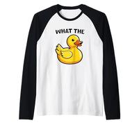 What The Duck Funny Silly Sarcastic Viral Duck Meme Pun Manche Raglan