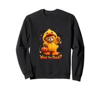 What The Duck Halloween Teddy Bear Wearing Yeallow Duck Sweatshirt