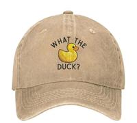What The Duck Humour Drôle Offensant Camouche Oiseau Jaune en Caoutchouc Casquette de Baseball en Jean Casquettes Hip-hop Mode Casquette à Snapback Pare-Soleil