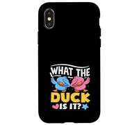 What The Duck is It Funny Gender Reveal Party Pun Dabbing Coque pour iPhone X/XS