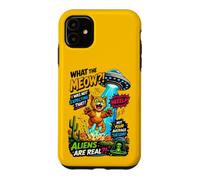What The Meow Funny Cat UFO Abduction Sci-FI Alien Coque pour iPhone 11