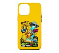 What The Meow Funny Cat UFO Abduction Sci-FI Alien Coque pour iPhone 12 Pro Max