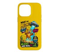 What The Meow Funny Cat UFO Abduction Sci-FI Alien Coque pour iPhone 14 Pro Max