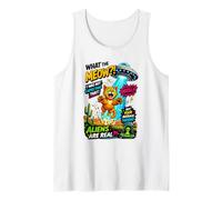 What The Meow Funny Cat UFO Abduction Sci-FI Alien Débardeur