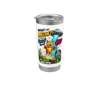 What The Meow Funny Cat UFO Abduction Sci-Fi Alien Gobelet isotherme en acier inoxydable double paroi