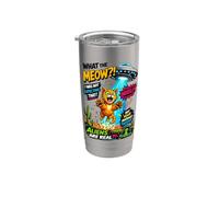 What The Meow Funny Cat UFO Abduction Sci-Fi Alien Gobelet isotherme en acier inoxydable double paroi